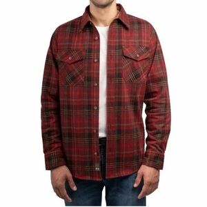 Jachs New York Men's Long Sleeve Button Up Brushed Flannel Shirt Red Size M